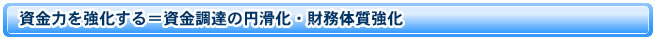 資金力を強化する＝資金調達の円滑化・財務体質強化